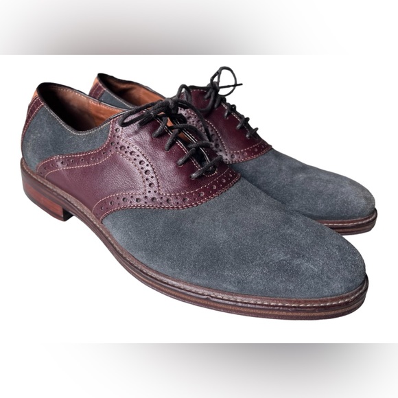 Johnson & Murphy Warner Saddle Dark Gray Suede/Mahogany Lace-up Oxford Nubuck 10 main image 7